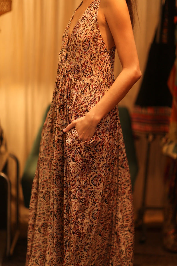 SILK DRESS LILY INDIAN SUMMER, hand made - MOMO NEW YORK