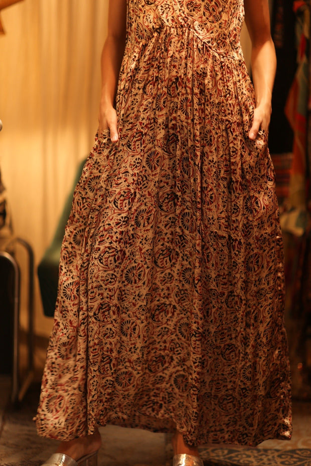 indian summer dress SILK HANNAH SUMMER, hand made - MOMO NEW YORK Handcrafted Block Print (Floral Best Summer Dresses from Indian