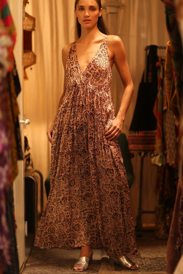 SILK DRESS LILY INDIAN SUMMER - sustainably made MOMO NEW YORK sustainable clothing, dress slow fashion