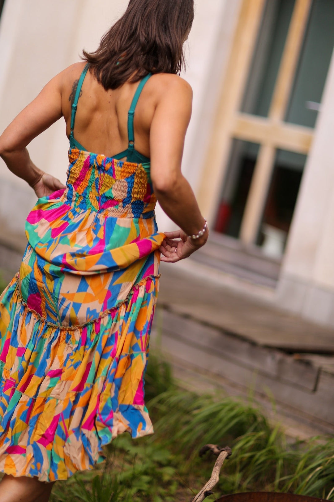 silk dress sustainable SILK DRESS MAHARA, hand made - MOMO NEW YORK