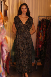 SILK DRESS VICTORIA BROWNY - sustainably made MOMO NEW YORK sustainable clothing, bestseller slow fashion