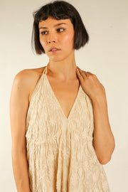 SILK EMBROIDERED DRESS SAGI - sustainably made MOMO NEW YORK sustainable clothing, dress slow fashion