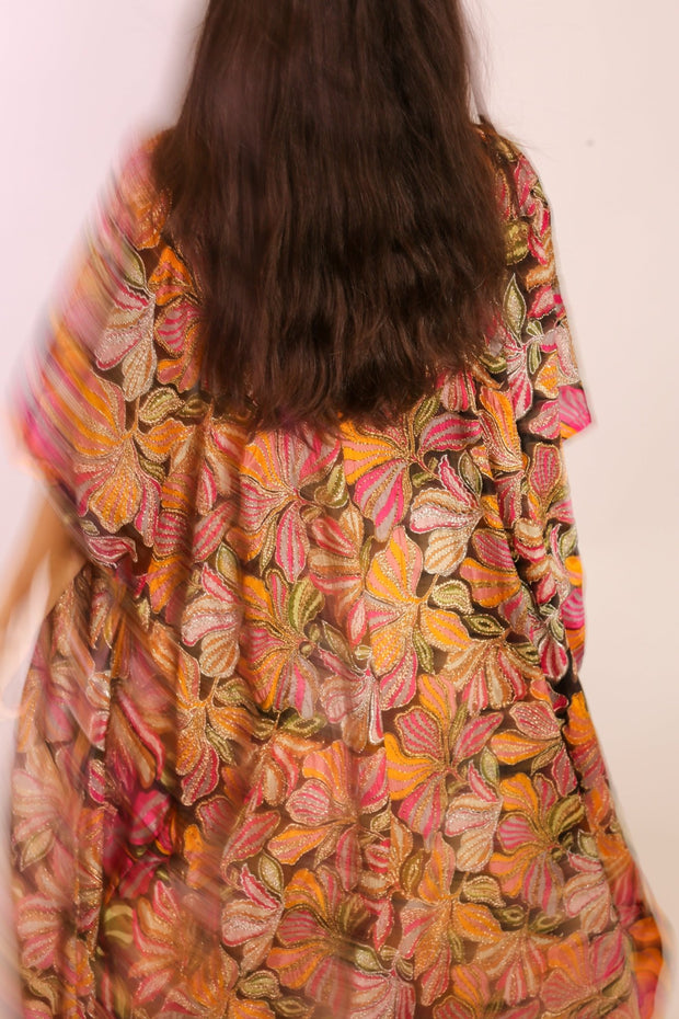 SILK EMBROIDERED KIMONO MAE - sustainably made MOMO NEW YORK sustainable clothing, slow fashion