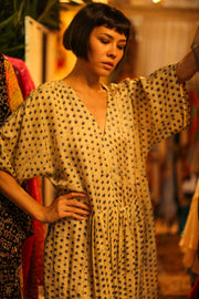 SILK KAFTAN DRESS LIA - sustainably made MOMO NEW YORK sustainable clothing, kaftan slow fashion