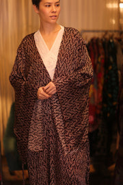 SILK WING KIMONO PINA MAZE - sustainably made MOMO NEW YORK sustainable clothing, handmade slow fashion
