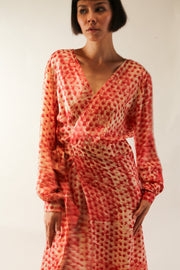 SILK WRAP DRESS CECYLIA - sustainably made MOMO NEW YORK sustainable clothing, dress slow fashion