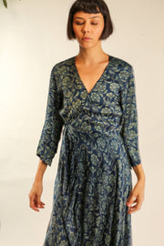 SILK WRAP DRESS WANDA - sustainably made MOMO NEW YORK sustainable clothing, dress slow fashion