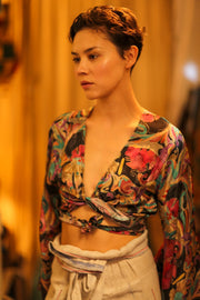 SILK WRAP TOP AURELIA - sustainably made MOMO NEW YORK sustainable clothing, new slow fashion