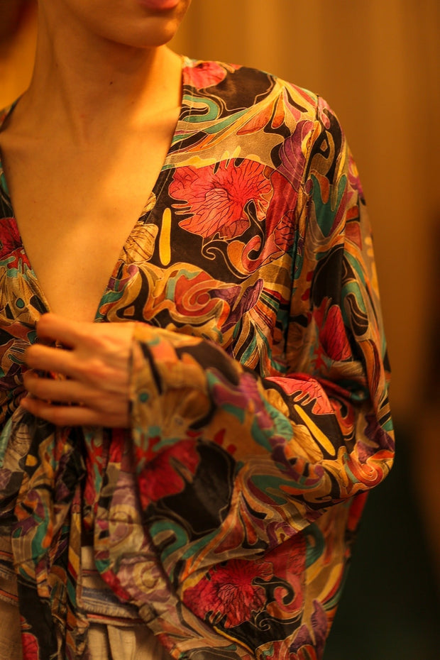 SILK WRAP TOP AURELIA - sustainably made MOMO NEW YORK sustainable clothing, new slow fashion