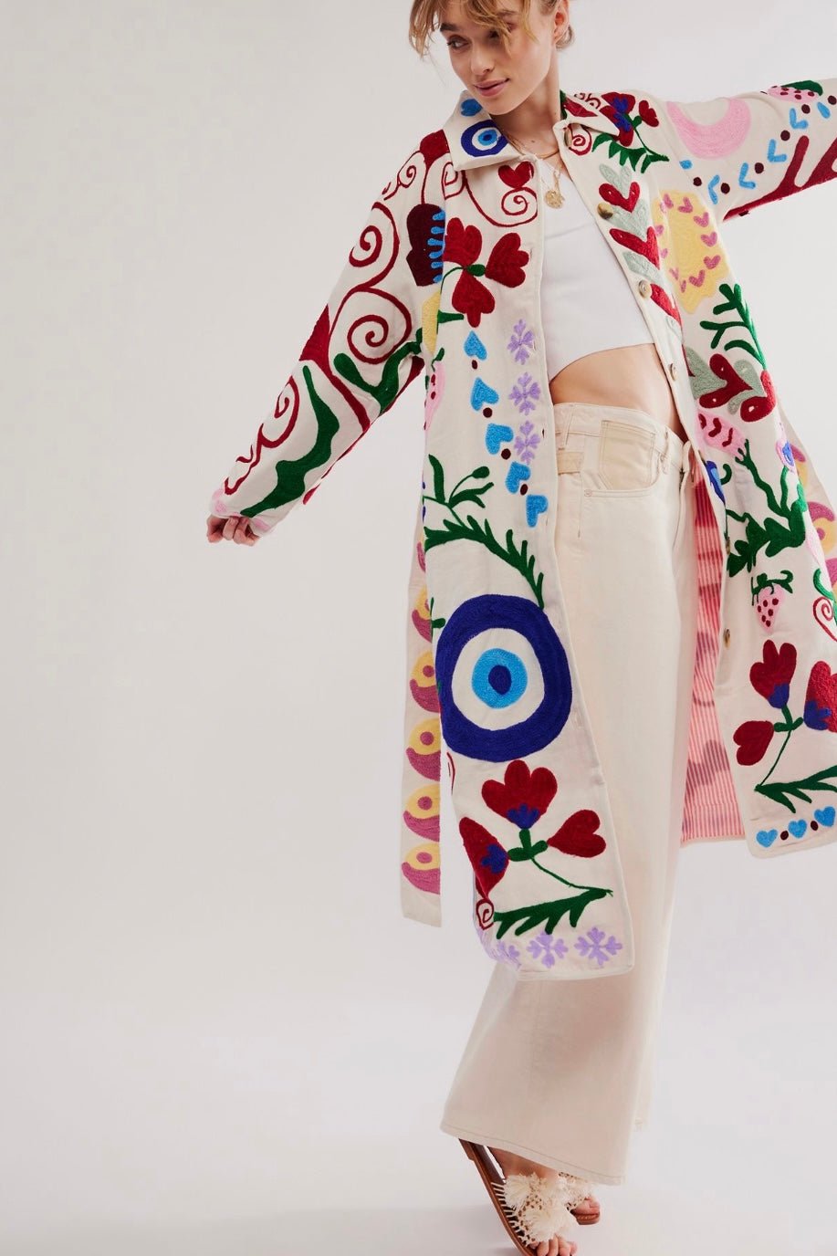 SUZANI COAT ROSE LIZAE, hand made - MOMO NEW YORK - sustainable f
