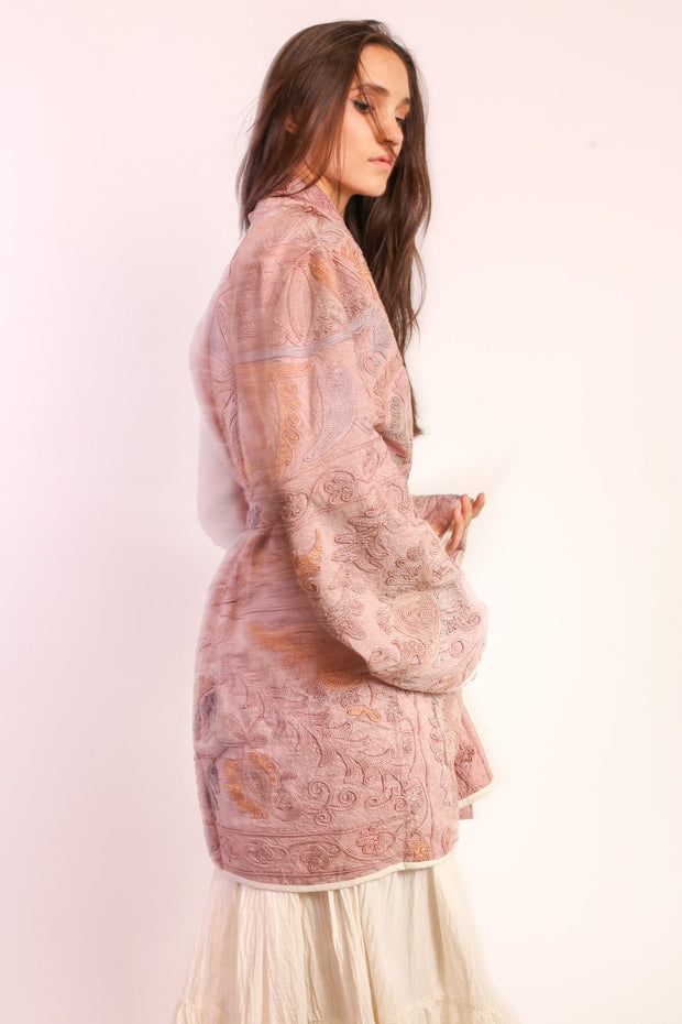 SUZANI EMBROIDERED JACKET COAT AYMA - sustainably made MOMO NEW YORK sustainable clothing, Jacket slow fashion