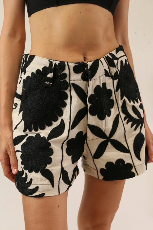 SUZANI EMBROIDERED SHORTS KATIE - sustainably made MOMO NEW YORK sustainable clothing, shorts slow fashion