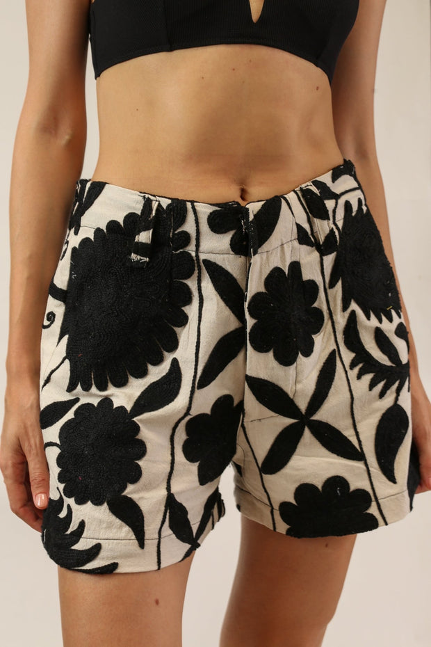 SUZANI EMBROIDERED SHORTS KATIE - sustainably made MOMO NEW YORK sustainable clothing, shorts slow fashion