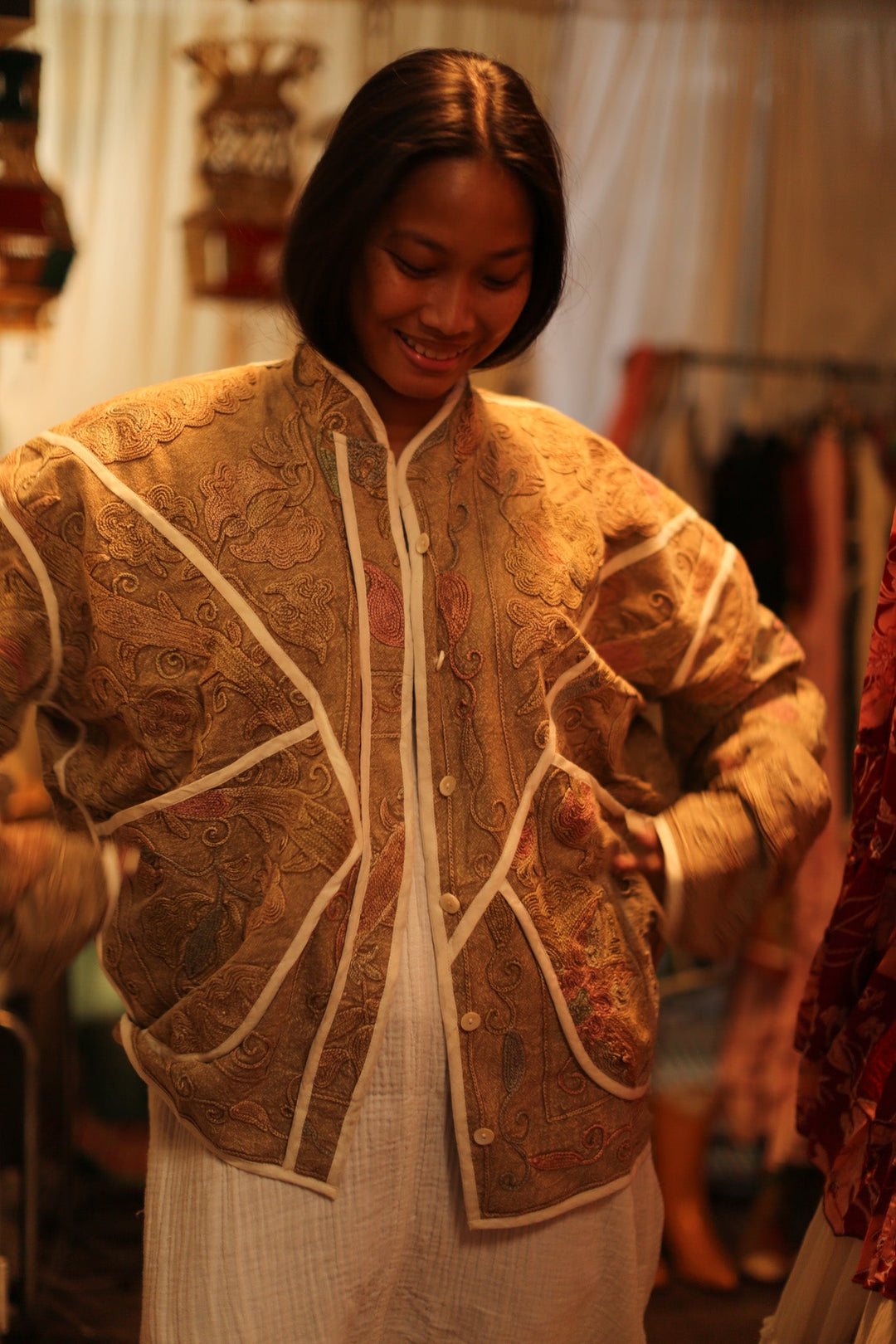 SUZANI JACKET AHBIBI, hand made - MOMO NEW YORK - sustainable fas