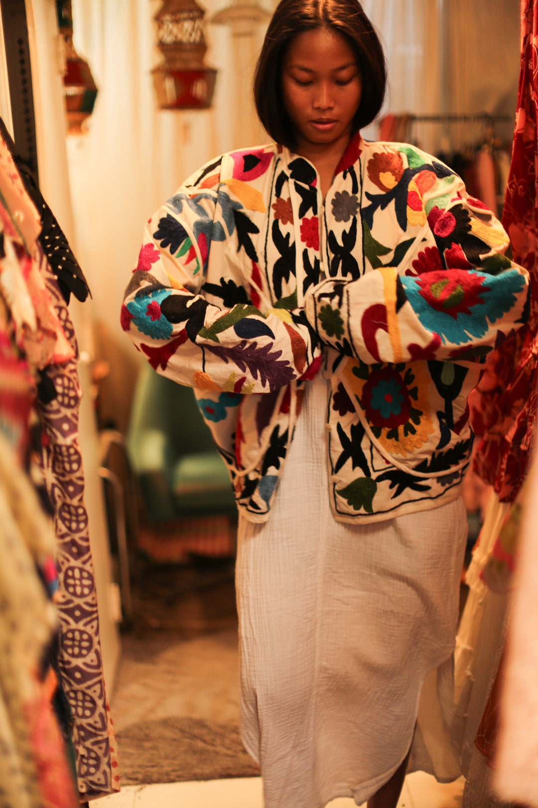 SUZANI JACKET BAKBOU, hand made - MOMO NEW YORK - sustainable fas