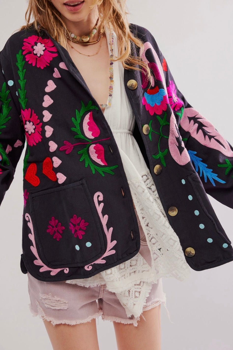 SUZANI JACKET JASMIN, hand made - MOMO NEW YORK - sustainable fas