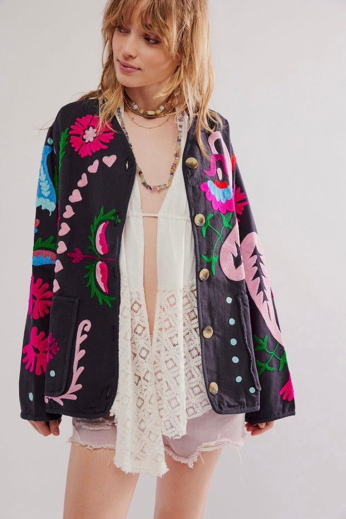 SUZANI JACKET JASMIN, hand made - MOMO NEW YORK - sustainable fas