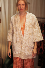 SUZANI KIMONO MONTY SNOW FLAKES - sustainably made MOMO NEW YORK sustainable clothing, embellished slow fashion