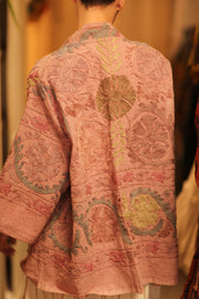 SUZANI SHORT KIMONO MONTY PINK ASSORTED - sustainably made MOMO NEW YORK sustainable clothing, coatandjacket slow fashion
