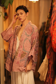 SUZANI SHORT KIMONO MONTY PINK ASSORTED - sustainably made MOMO NEW YORK sustainable clothing, coatandjacket slow fashion