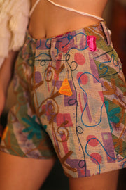 SUZANI SHORTS RAYA MOTI - sustainably made MOMO NEW YORK sustainable clothing, kantha slow fashion