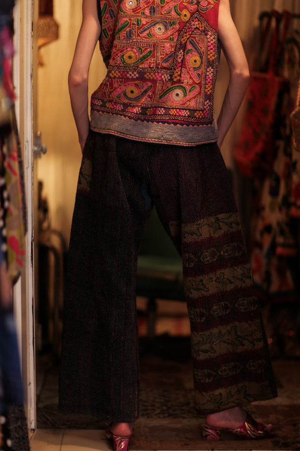 TENZIN EMBROIDERED INDIAN GILET FUCHSIA - sustainably made MOMO NEW YORK sustainable clothing, Coat slow fashion