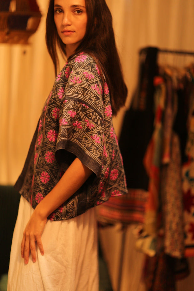 TRIBAL KIMONO BELINDA - sustainably made MOMO NEW YORK sustainable clothing, Coat slow fashion