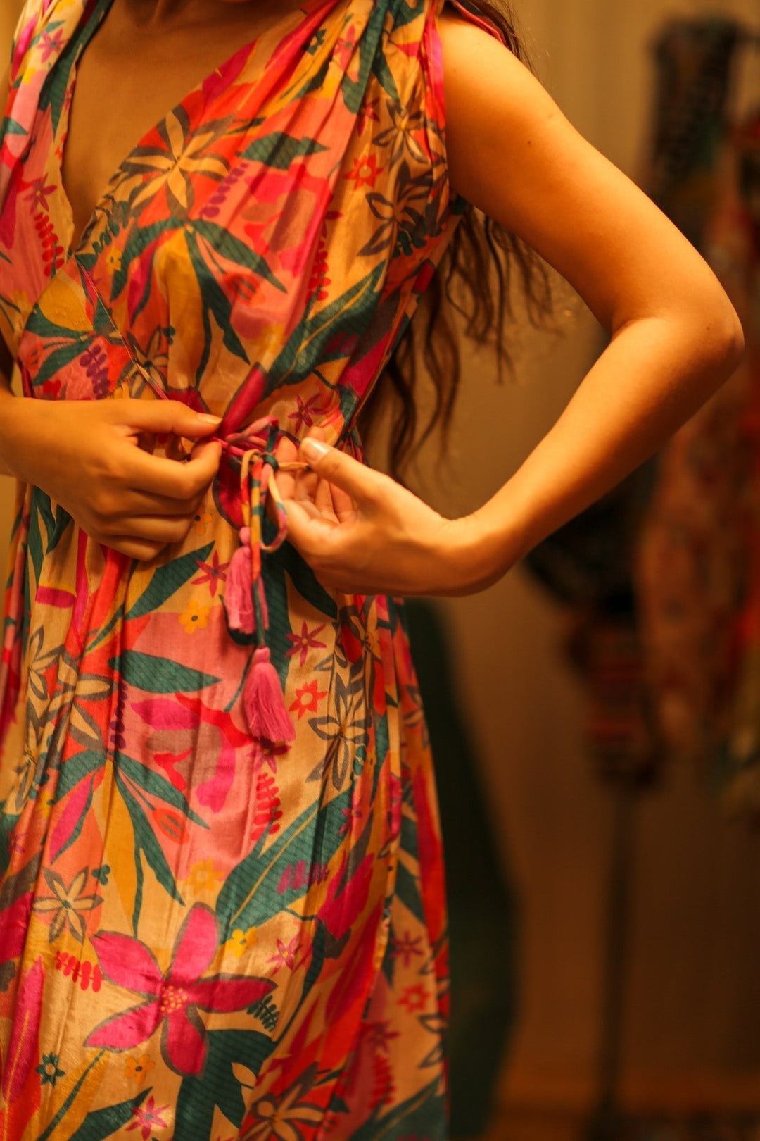 VICTORIA SILK DRESS FLOWER BOMB, hand made - MOMO NEW YORK VICTORIA SILK DRESS FLOWER BOMB, hand made - MOMO NEW YORK