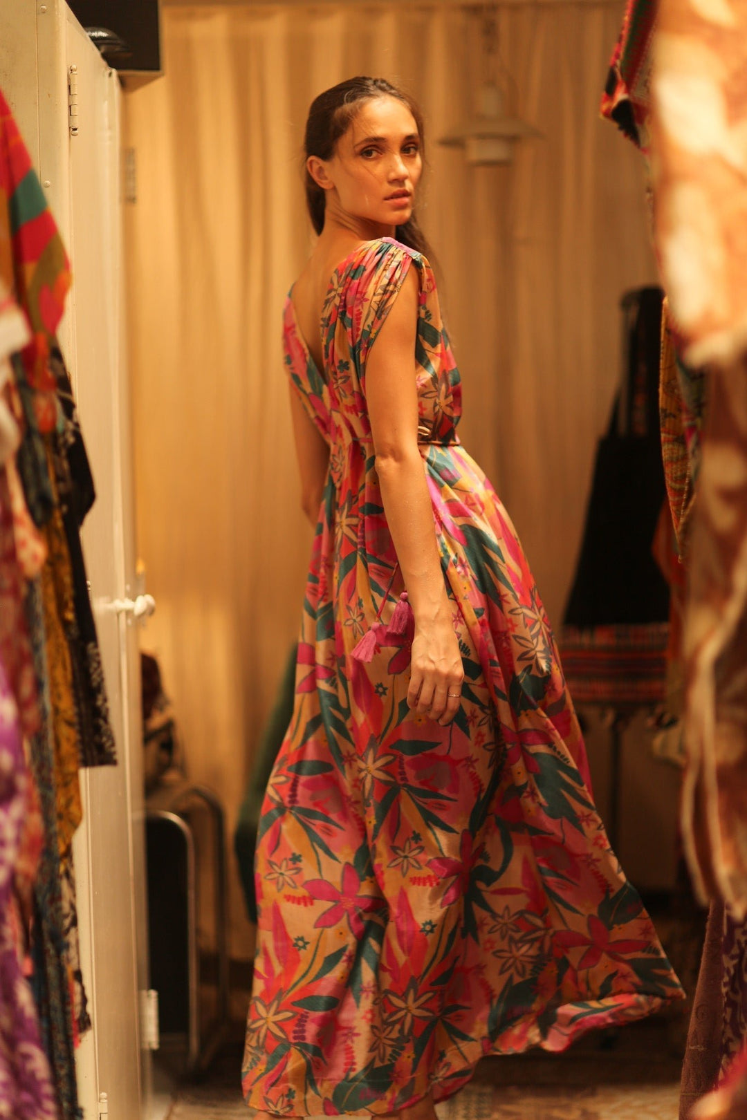 floral silk dress Bella Silk Dress, Maraschino Nottinghill Floral / M main image 1