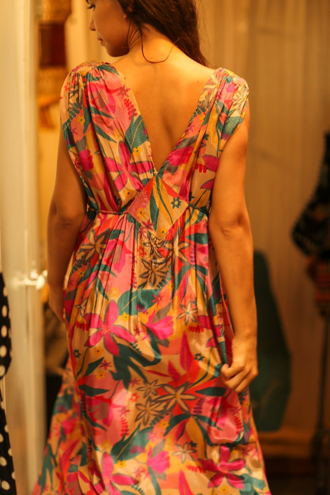 VICTORIA SILK DRESS FLOWER BOMB, hand made - MOMO NEW YORK VICTORIA SILK DRESS FLOWER BOMB, hand made - MOMO NEW YORK