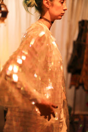 WHITE GLITTER KIMONO HEIKY - sustainably made MOMO NEW YORK sustainable clothing, bestseller slow fashion