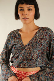 WRAP SILK TOP CELINA - sustainably made MOMO NEW YORK sustainable clothing, new slow fashion