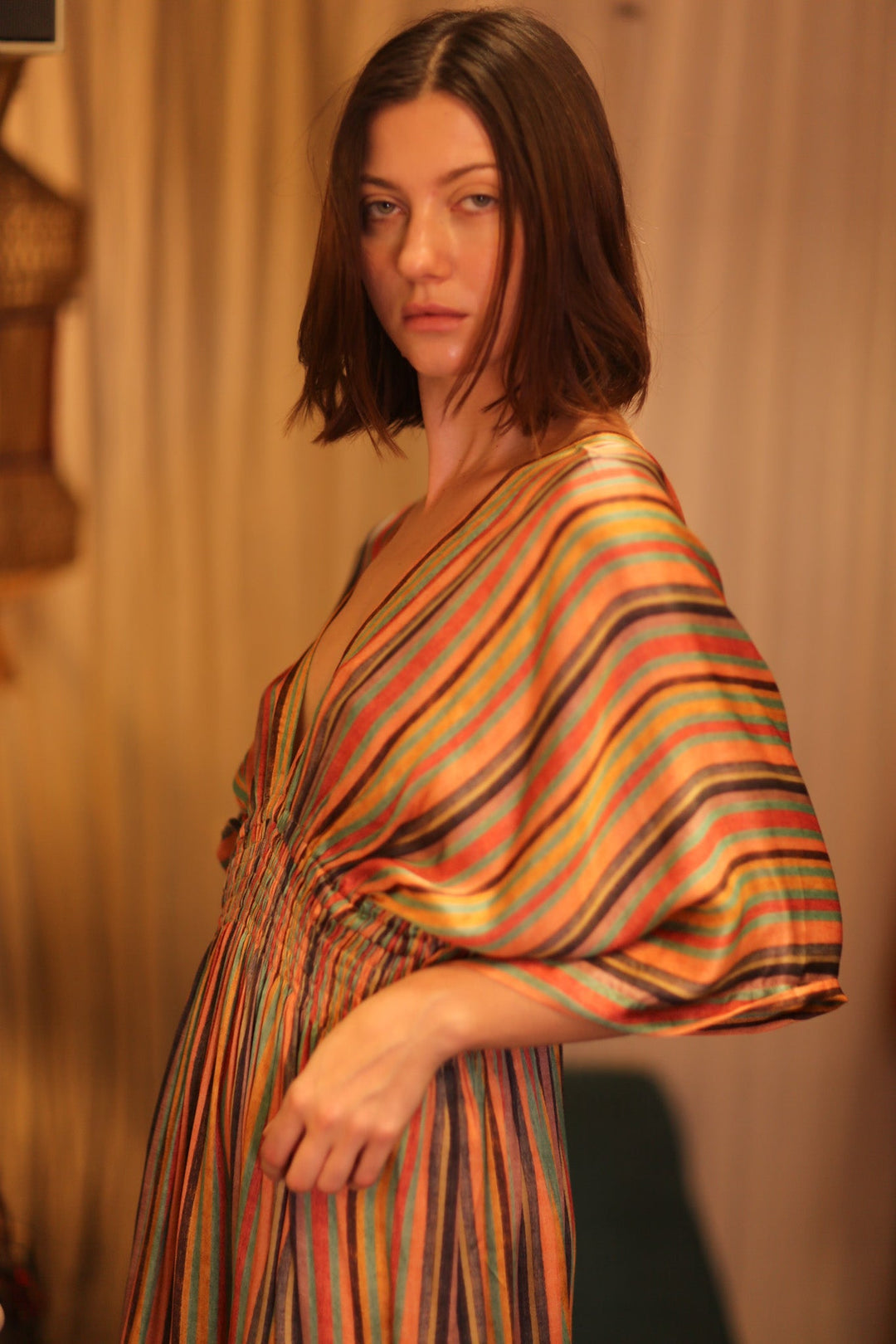 ZURI SILK DRESS THETTANT, hand made - MOMO NEW YORK