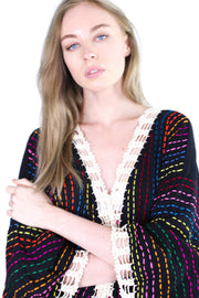 ANGEL WINGS EMBROIDERED CROCHET KIMONO BILA - sustainably made MOMO NEW YORK sustainable clothing, crochet slow fashion