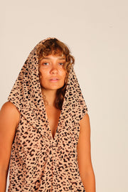 ANIMAL PRINT HOODIE DRESS - sustainably made MOMO NEW YORK sustainable clothing, dress slow fashion