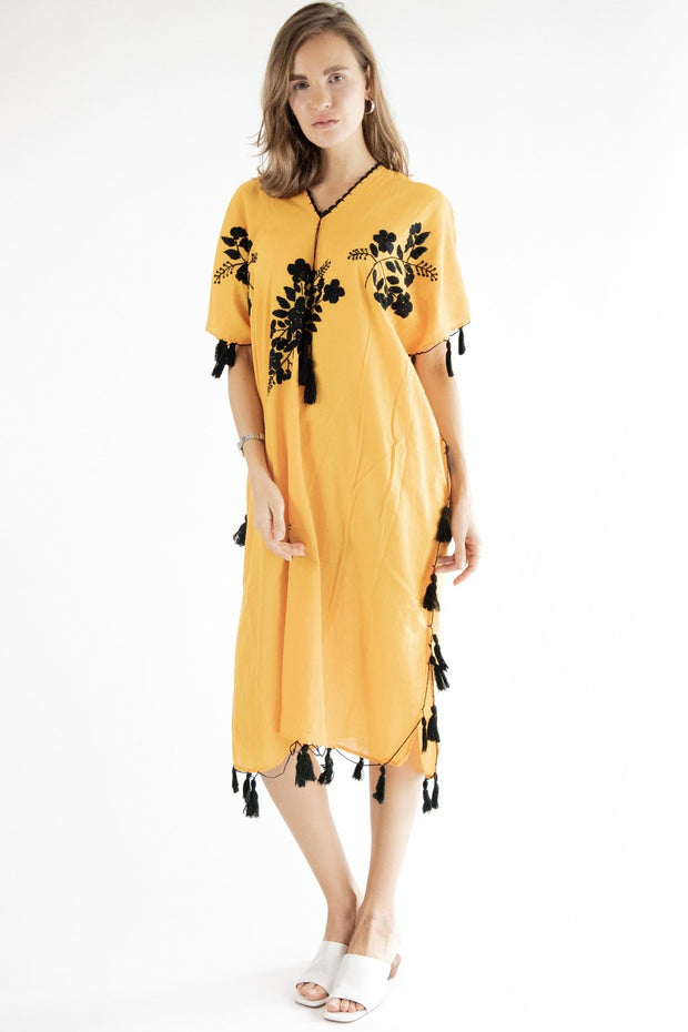 Back To The Beach Summer Kaftan Dress Demi - sustainably made MOMO NEW YORK sustainable clothing, Boho Chic slow fashion