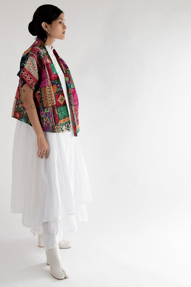 Bolero Kimono Jacket Echo - sustainably made MOMO NEW YORK sustainable clothing, embroidered slow fashion