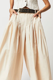 CASSIA PLEATED TROUSERS WIDE LEG PANTS - sustainably made MOMO NEW YORK sustainable clothing, pants slow fashion