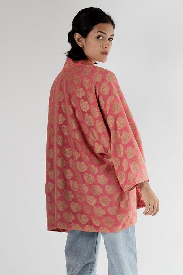 Chiffon Silk Kimono Jacket Yayaoi - sustainably made MOMO NEW YORK sustainable clothing, Kimono slow fashion