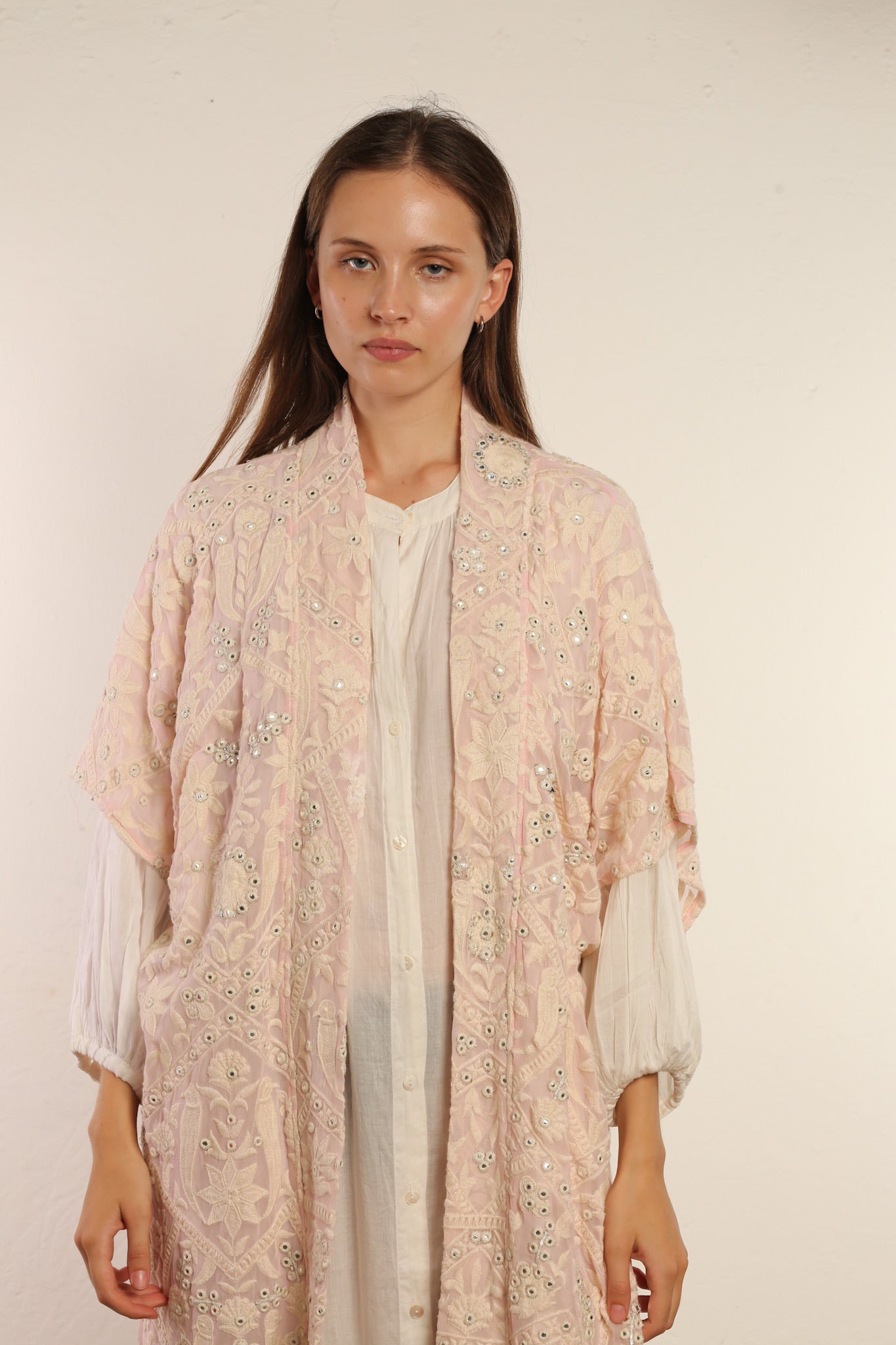 Pink lace kimono outlet cardigan