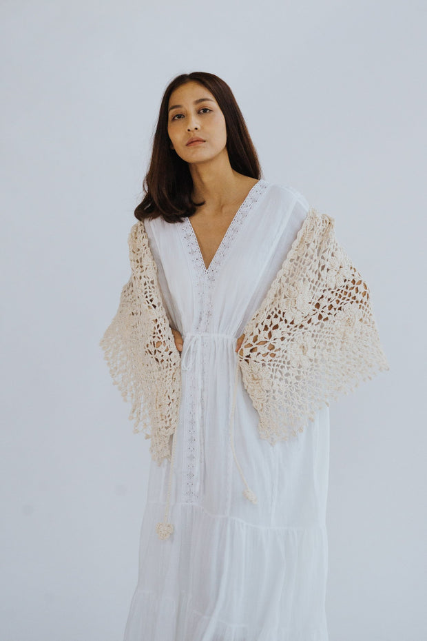 COTTON CROCHET CARDIGAN COCO - sustainably made MOMO NEW YORK sustainable clothing, crochet slow fashion