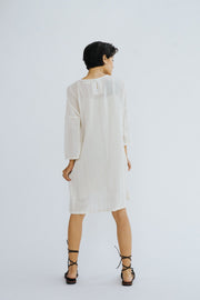 COTTON DRESS STELLA - sustainably made MOMO NEW YORK sustainable clothing, kaftan slow fashion