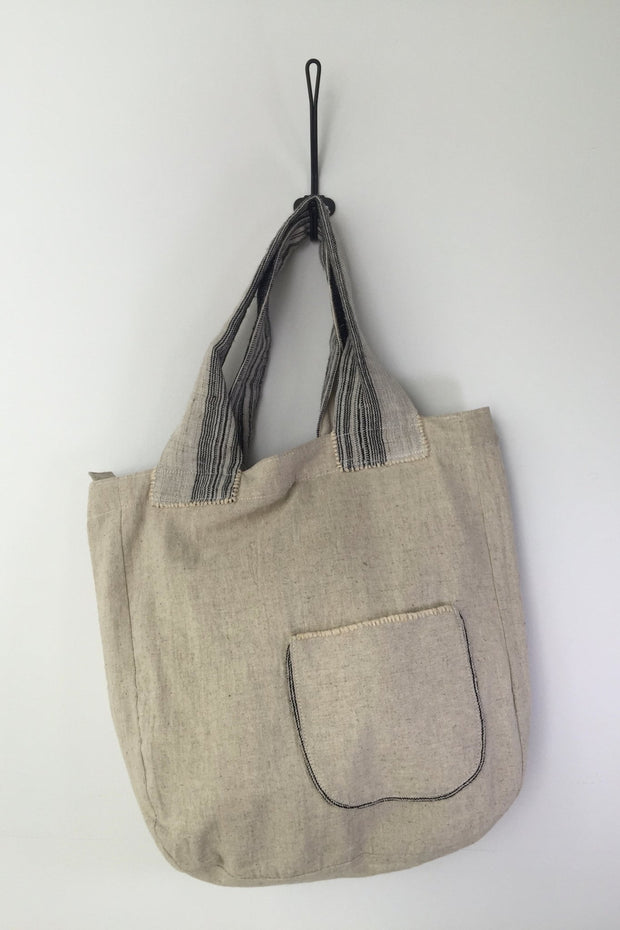 COTTON HEMP SHOULDER BAG WILHELM - sustainably made MOMO NEW YORK sustainable clothing, samplesale1022 slow fashion