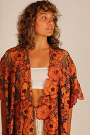 COTTON LACE KIMONO - sustainably made MOMO NEW YORK sustainable clothing, Kimono slow fashion