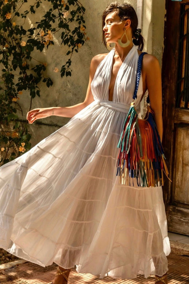 apollo maxi dress COTTON MAXI DRESS APOLLO, hand made - MOMO NEW YORK