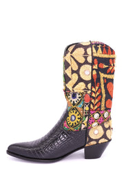 CROC EMBOSSED WESTERN BOOTS OZZY - sustainably made MOMO NEW YORK sustainable clothing, boots slow fashion