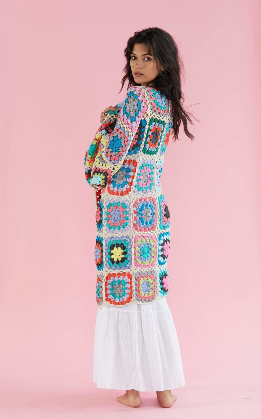 CROCHET CARDIGAN JACKET KOUMALY, hand made - MOMO NEW YORK - sust