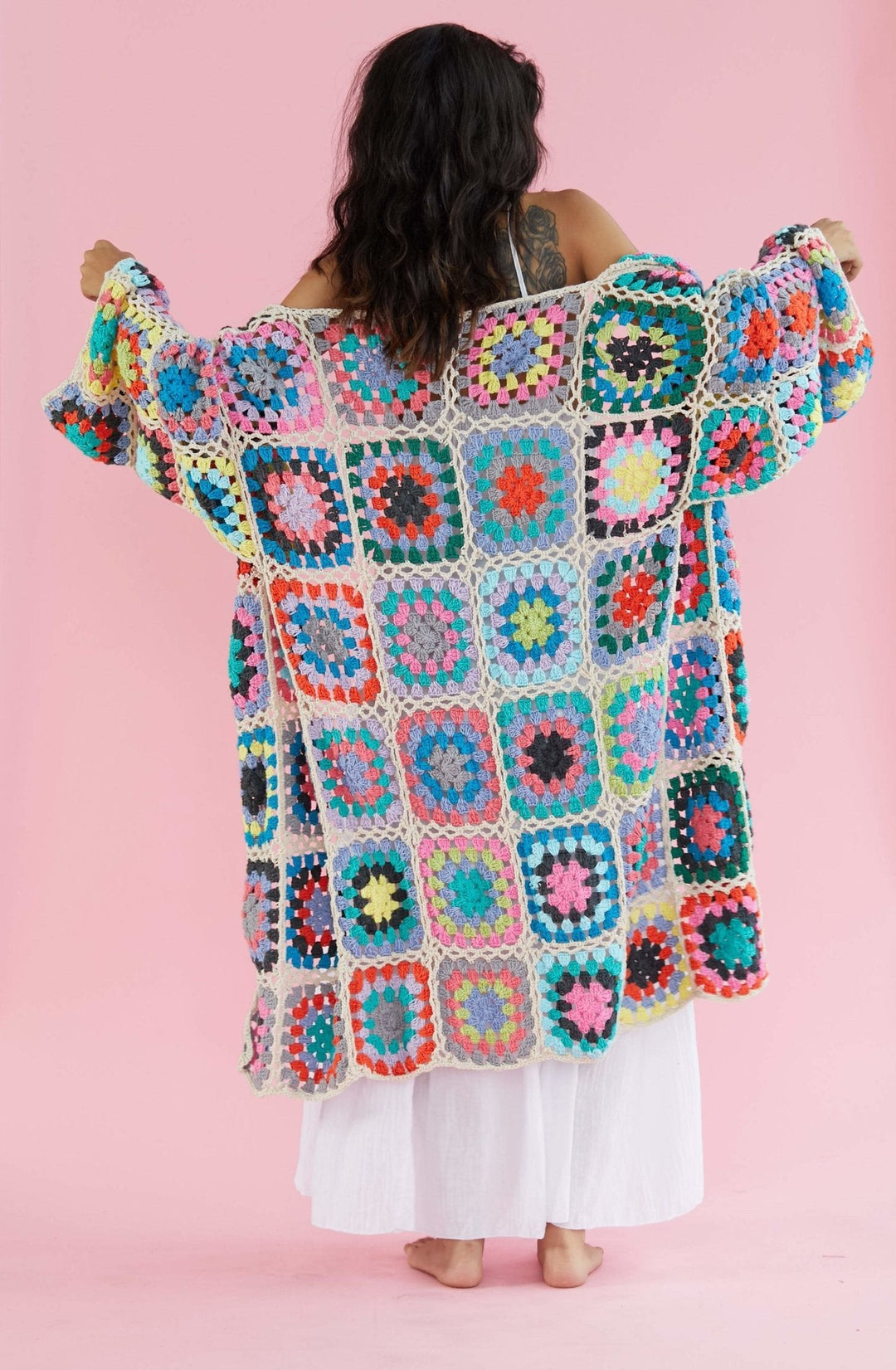 CROCHET CARDIGAN JACKET KOUMALY, hand made - MOMO NEW YORK - sust
