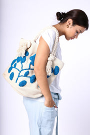 CROCHET EMBROIDERED SHOPPER BAG EMMA - sustainably made MOMO NEW YORK sustainable clothing, crochet slow fashion