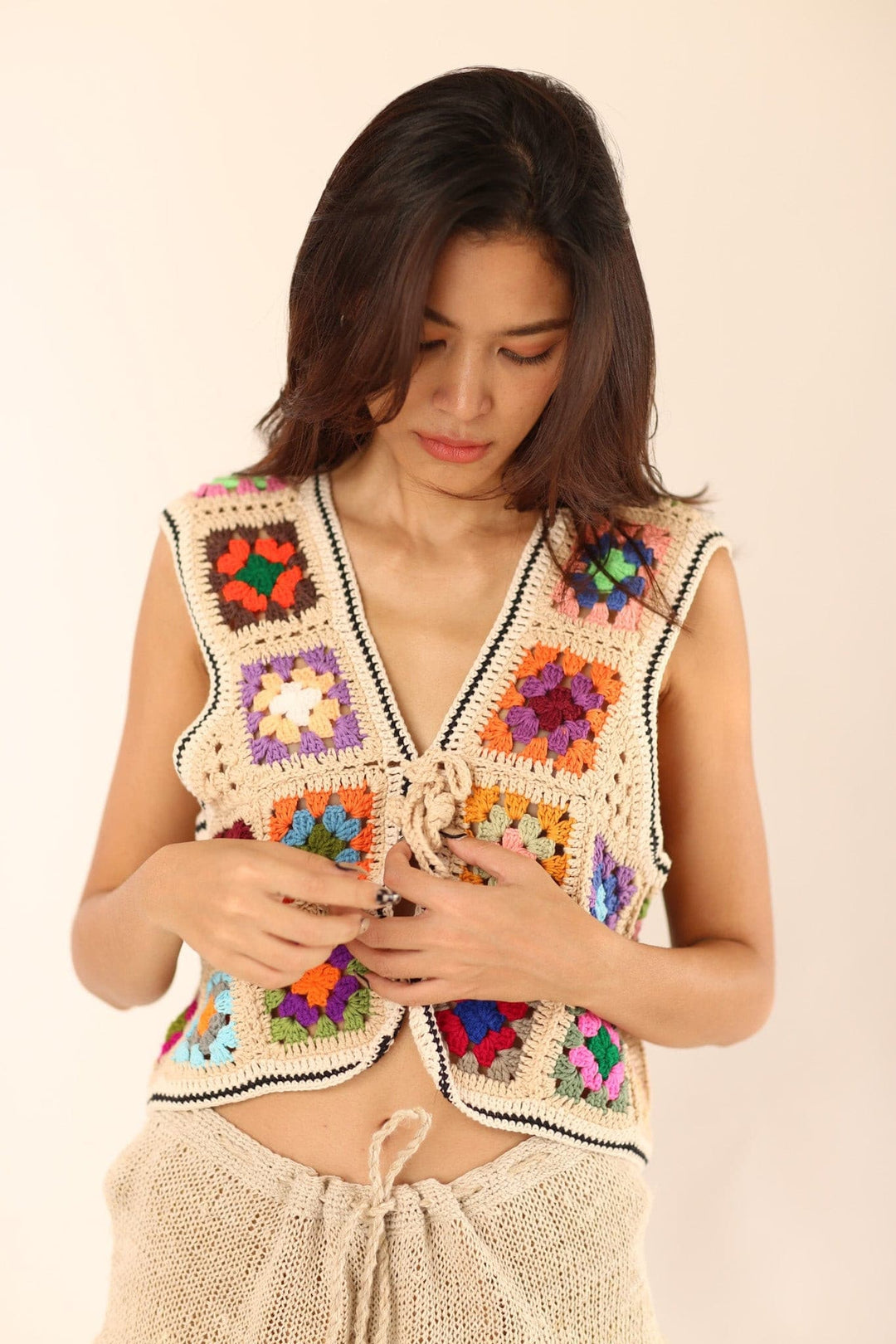 CROCHET VEST JULIE, hand made - MOMO NEW YORK - sustainable fashion